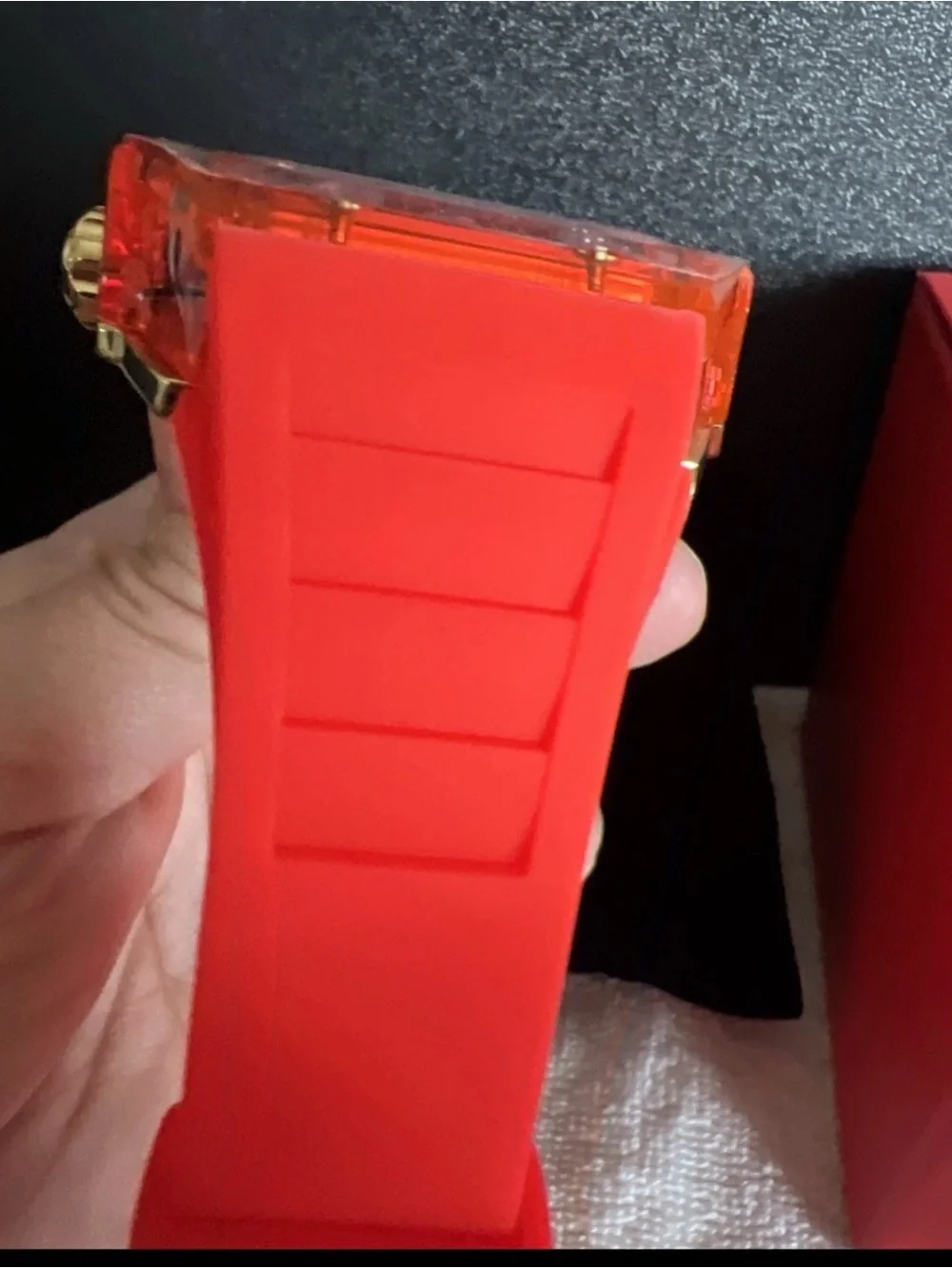 Invicta Red and Gold Sport Chronograph Silicone Strap Watch